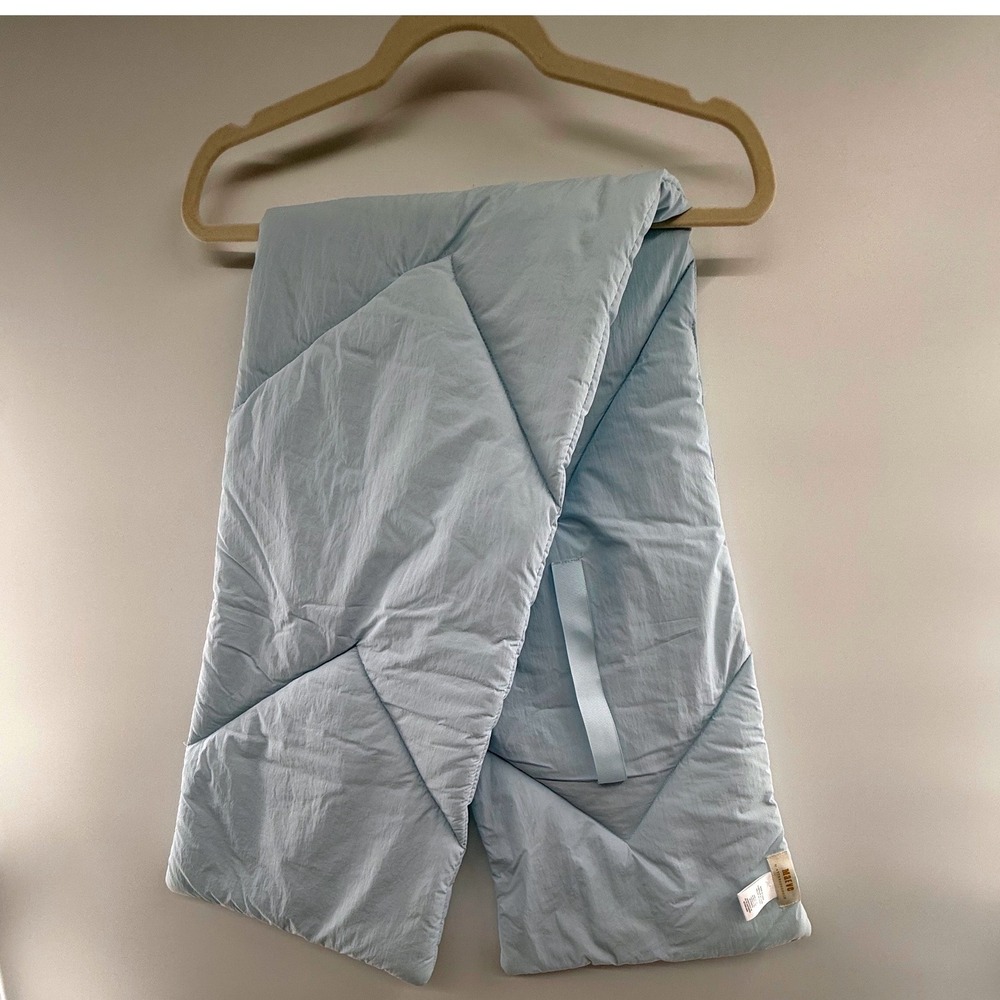 Anthropologie Maeve Quilted Scarf Wrap Light Blue Cozy Layering Shawl - Picture 3 of 4